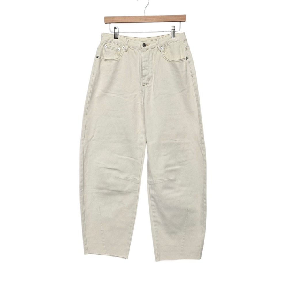SER.O.YA Ashley High Rise Barrel Leg Jeans Bone White 3790-14 Size 26 NWT